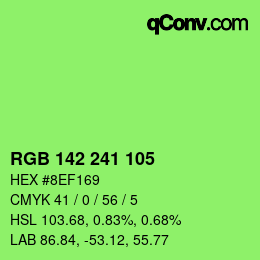 Color code: RGB 142 241 105 | qconv.com