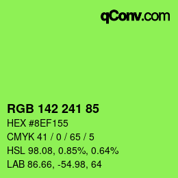Color code: RGB 142 241 85 | qconv.com