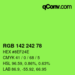 Color code: RGB 142 242 78 | qconv.com