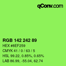 カラーコード: RGB 142 242 89 | qconv.com