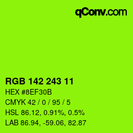 Color code: RGB 142 243 11 | qconv.com