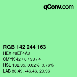 カラーコード: RGB 142 244 163 | qconv.com