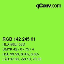 Código de color: RGB 142 245 61 | qconv.com