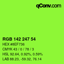 Color code: RGB 142 247 54 | qconv.com