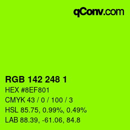 Color code: RGB 142 248 1 | qconv.com