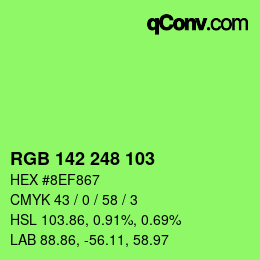 Color code: RGB 142 248 103 | qconv.com