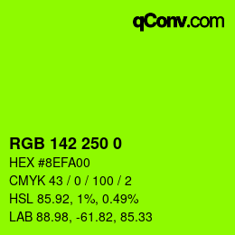 颜色代码: RGB 142 250 0 | qconv.com