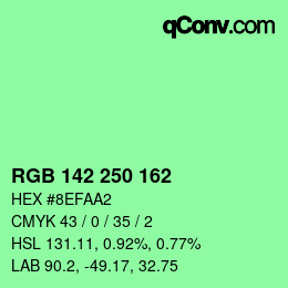 Farbcode: RGB 142 250 162 | qconv.com