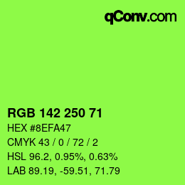 Color code: RGB 142 250 71 | qconv.com