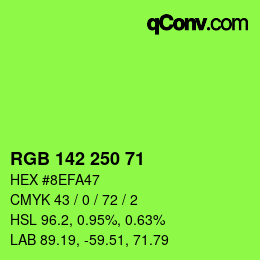 Color code: RGB 142 250 71 | qconv.com