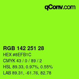 Color code: RGB 142 251 28 | qconv.com