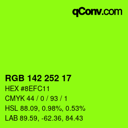 Color code: RGB 142 252 17 | qconv.com