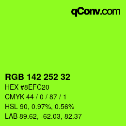 Color code: RGB 142 252 32 | qconv.com