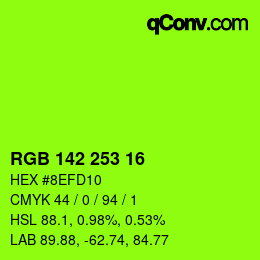 Color code: RGB 142 253 16 | qconv.com