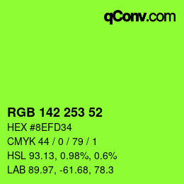 Color code: RGB 142 253 52 | qconv.com