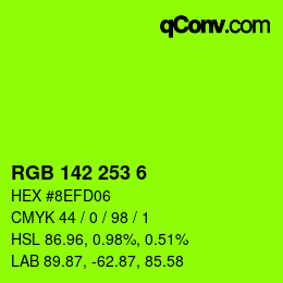 Farbcode: RGB 142 253 6 | qconv.com