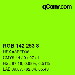 颜色代码: RGB 142 253 8 | qconv.com