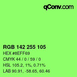 Color code: RGB 142 255 105 | qconv.com