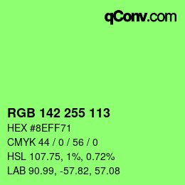 Color code: RGB 142 255 113 | qconv.com