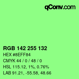 Color code: RGB 142 255 132 | qconv.com