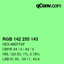 Color code: RGB 142 255 143 | qconv.com