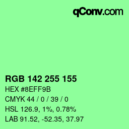 Color code: RGB 142 255 155 | qconv.com