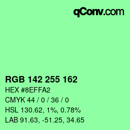 カラーコード: RGB 142 255 162 | qconv.com