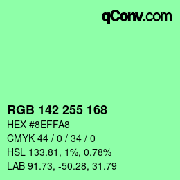 Color code: RGB 142 255 168 | qconv.com