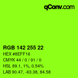 Color code: RGB 142 255 22 | qconv.com