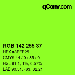 Color code: RGB 142 255 37 | qconv.com