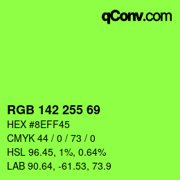 Color code: RGB 142 255 69 | qconv.com
