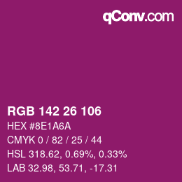 Color code: RGB 142 26 106 | qconv.com