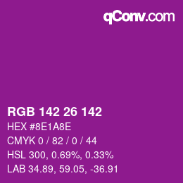 Color code: RGB 142 26 142 | qconv.com