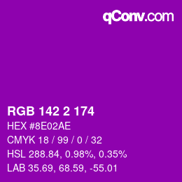 カラーコード: RGB 142 2 174 | qconv.com