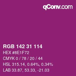 Color code: RGB 142 31 114 | qconv.com