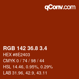 カラーコード: RGB 142 36.8 3.4 | qconv.com