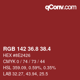 カラーコード: RGB 142 36.8 38.4 | qconv.com