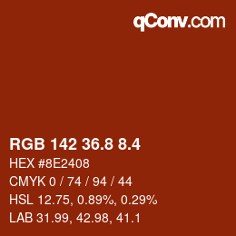カラーコード: RGB 142 36.8 8.4 | qconv.com