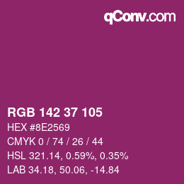 颜色代码: RGB 142 37 105 | qconv.com