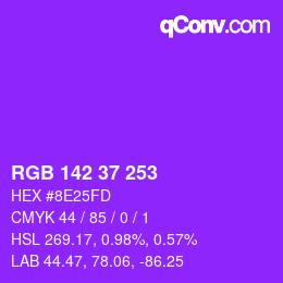 カラーコード: RGB 142 37 253 | qconv.com