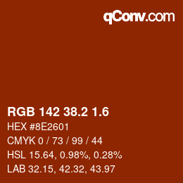カラーコード: RGB 142 38.2 1.6 | qconv.com