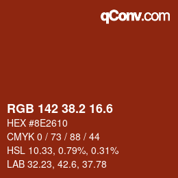 カラーコード: RGB 142 38.2 16.6 | qconv.com