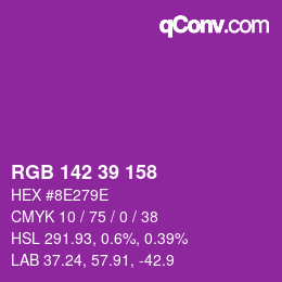 Color code: RGB 142 39 158 | qconv.com