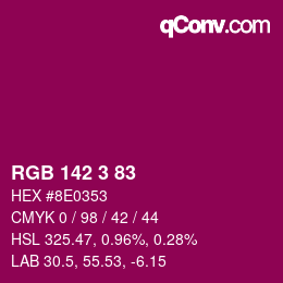 Color code: RGB 142 3 83 | qconv.com