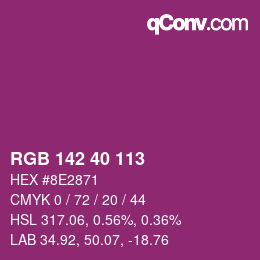 Color code: RGB 142 40 113 | qconv.com