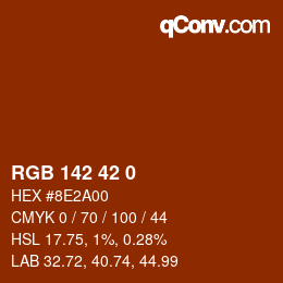 颜色代码: RGB 142 42 0 | qconv.com