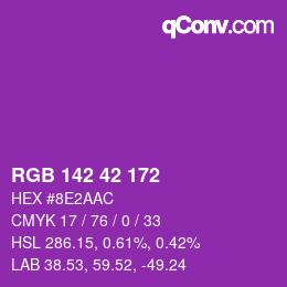 カラーコード: RGB 142 42 172 | qconv.com