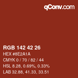 カラーコード: RGB 142 42 26 | qconv.com