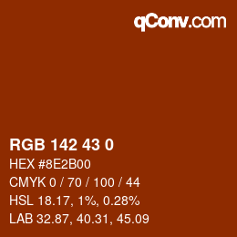 Color code: RGB 142 43 0 | qconv.com