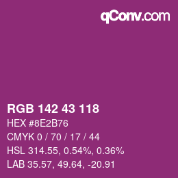 カラーコード: RGB 142 43 118 | qconv.com